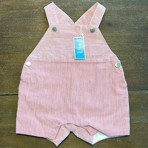 New with Tags Jacadi Red Stripe Seersucker One-Piece Romper